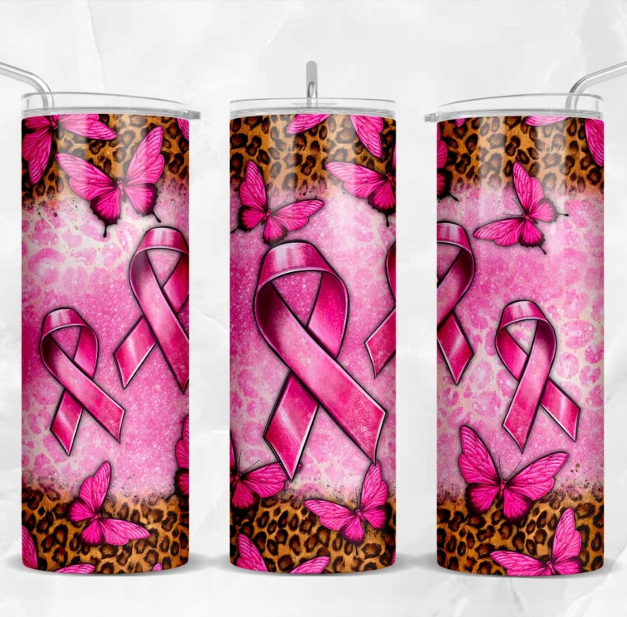 Butterflies and Beast Cancer Ribbons