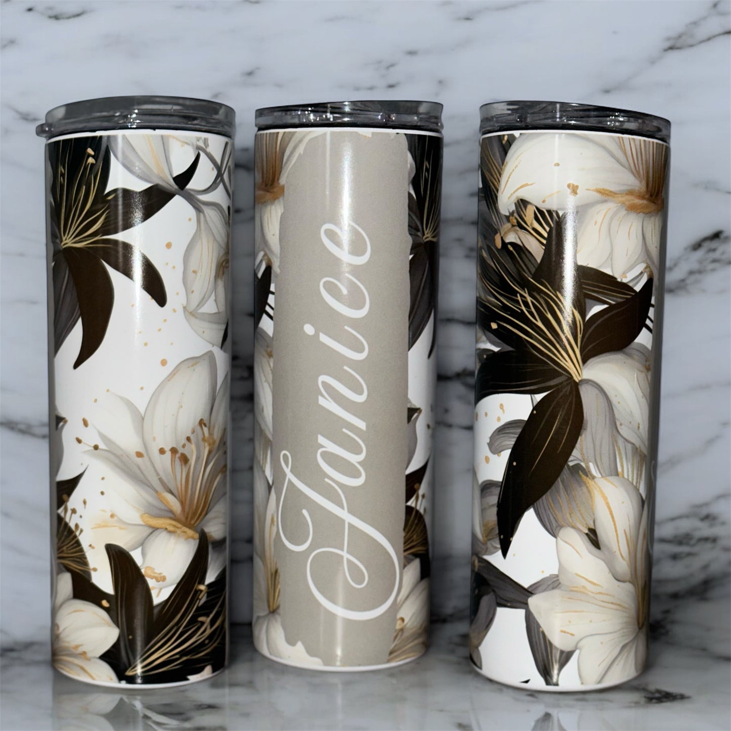 Floral Name Tumbler