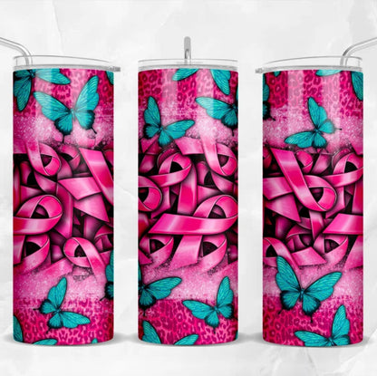 Butterflies and Beast Cancer Ribbons