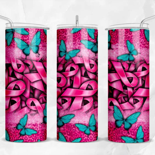 Butterflies and Beast Cancer Ribbons